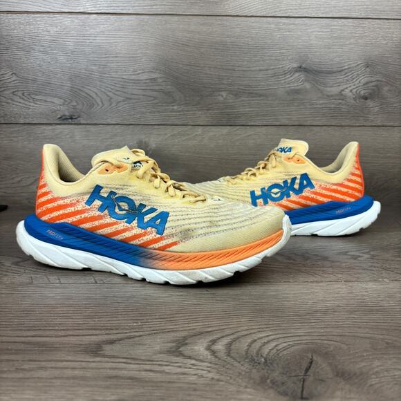 Hoka One One M Mach 5 Running Shoes Men's 10D Yellow White Sneakers 1127893 IVOR - Picture 2 of 13